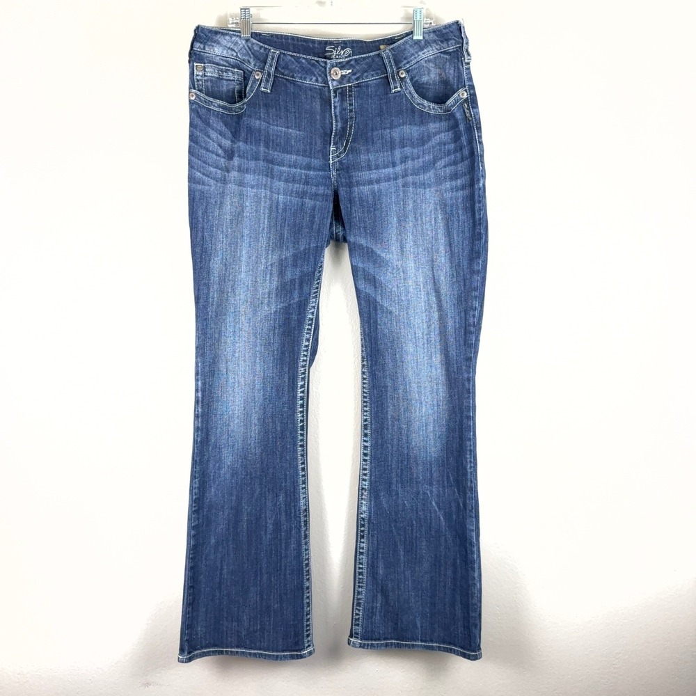 Silver Jeans Co Aiko Bootcut Jeans Womens 13 L33 Blue Y2K Stitch J277-080226